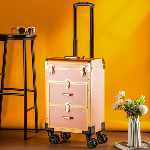 Portable Cosmetic Rolling Luggage Nail Art Tattoo Beauty Travel Suitcase Large Capacity Professional Trolley Makeup Suitcase